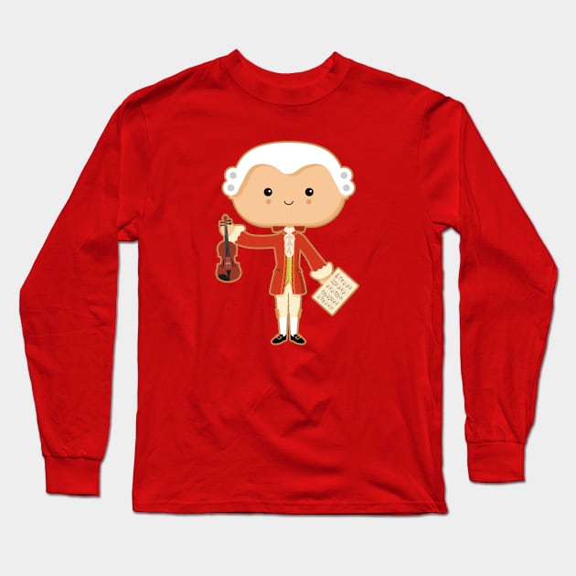 Wolfgang Amadeus Mozart Long Sleeve T-Shirt by sombrasblancas